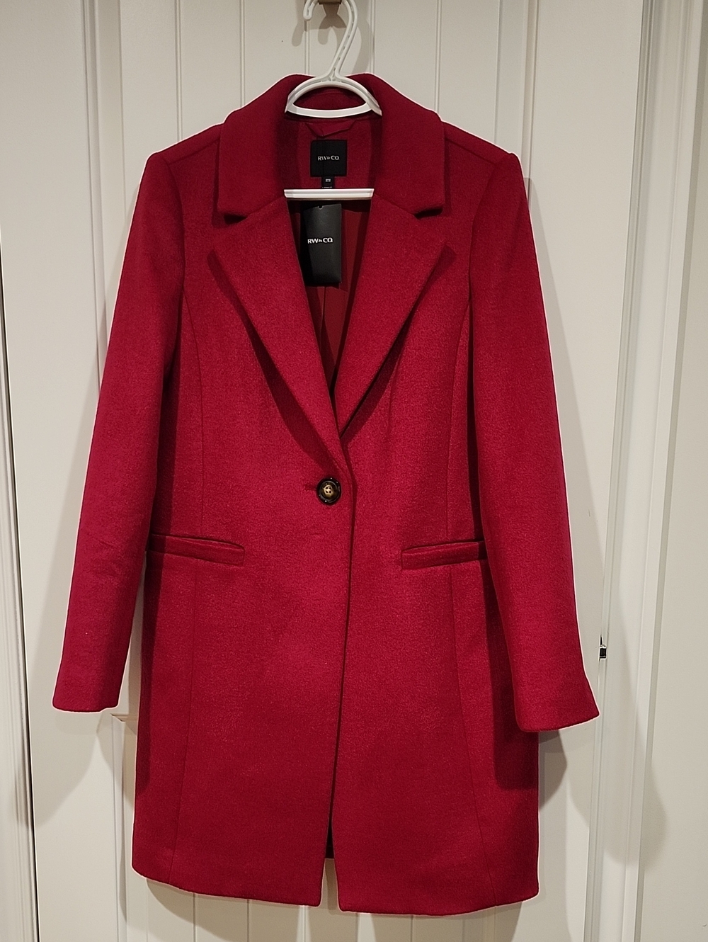 RW&CO. Crimson Single-Button Wool-Blend Trench Coat
